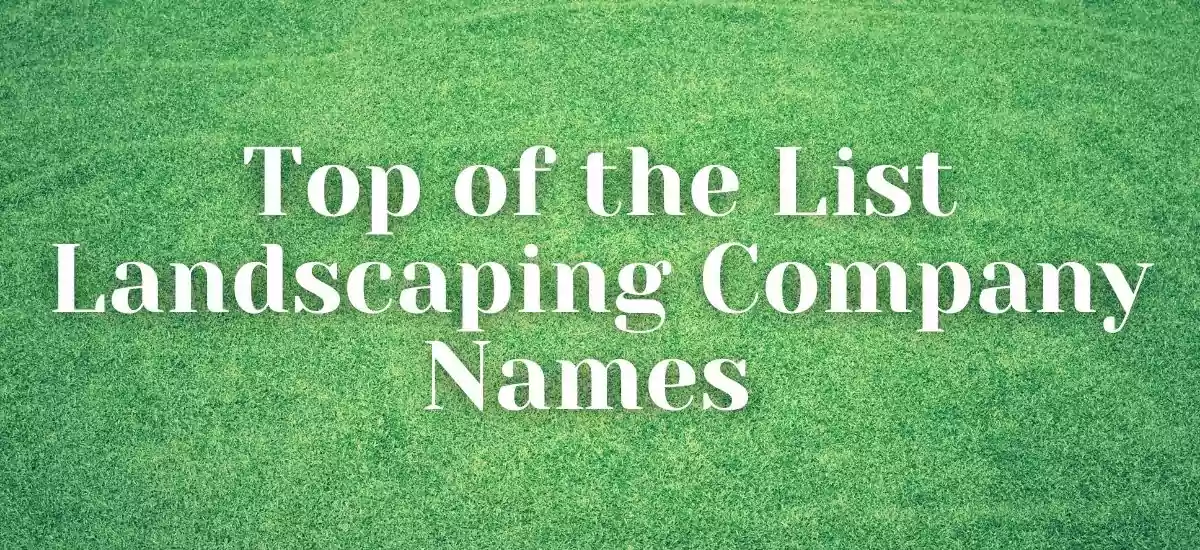 Top Of The List Landscaping Company Names For 2021 Landscaping Company Names